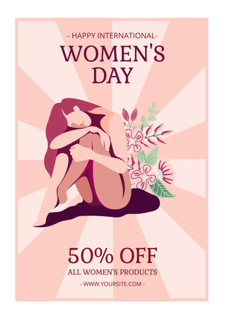 International Women's Day Discount Offer Poster – шаблон для дизайну