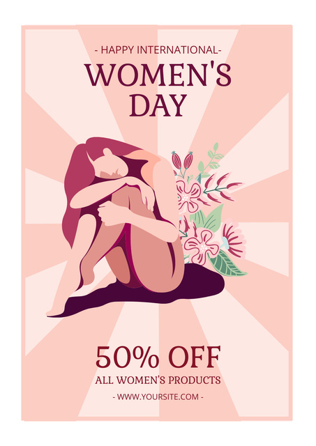 International Women's Day Discount Offer Posterデザインテンプレート