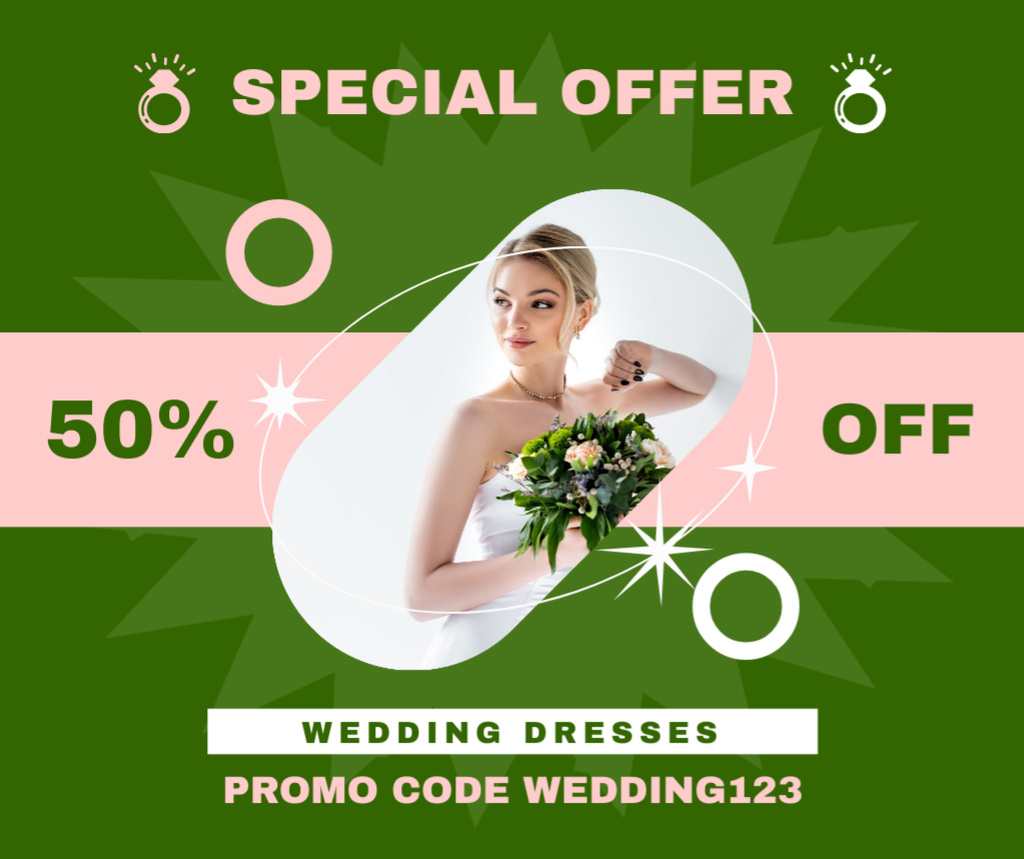 Platilla de diseño Special Discount on Exclusive Bridal Collection Facebook