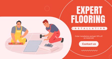 Expert Level Flooring Service Offer Facebook AD Design Template