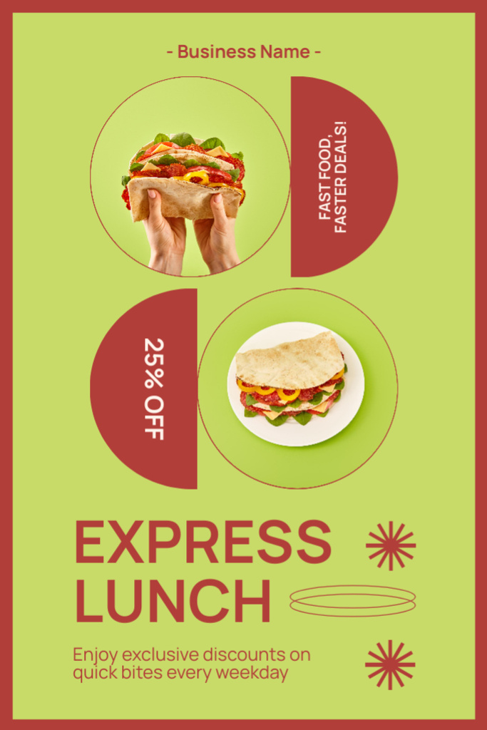 Fast Casual Restaurant Ad with Sandwiches for Lunch Tumblr – шаблон для дизайну
