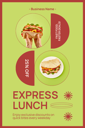 Template di design Annuncio di ristorante veloce e informale con panini per pranzo Tumblr