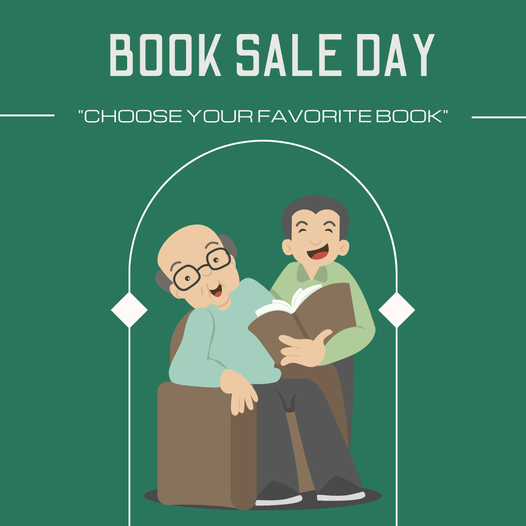 Book Sale Day Announcement Instagram tervezősablon