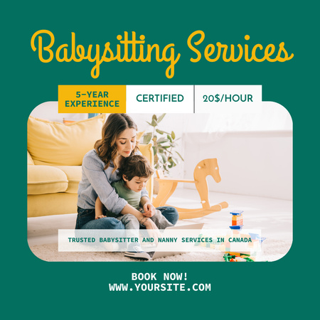 Babysitting Company Ad Instagram Design Template