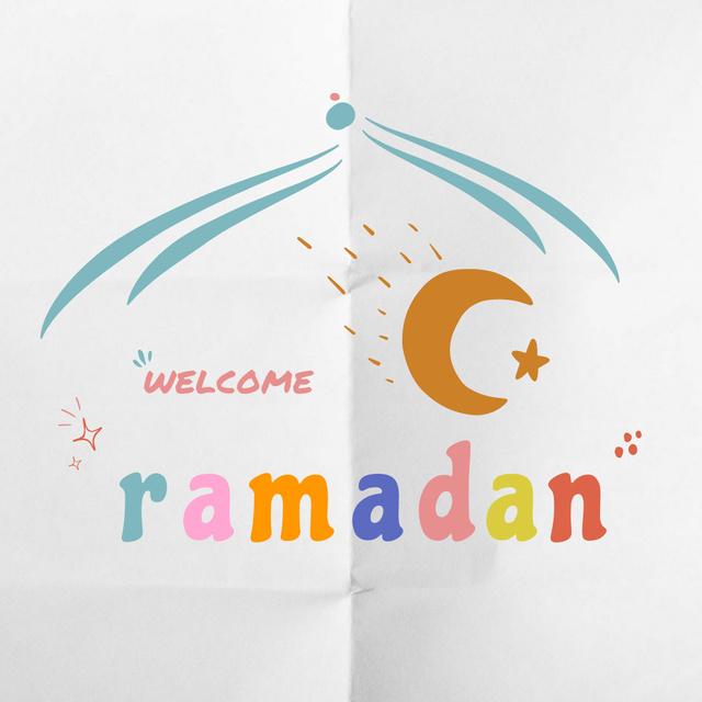 Designvorlage Beautiful Ramadan Greeting Card für Instagram