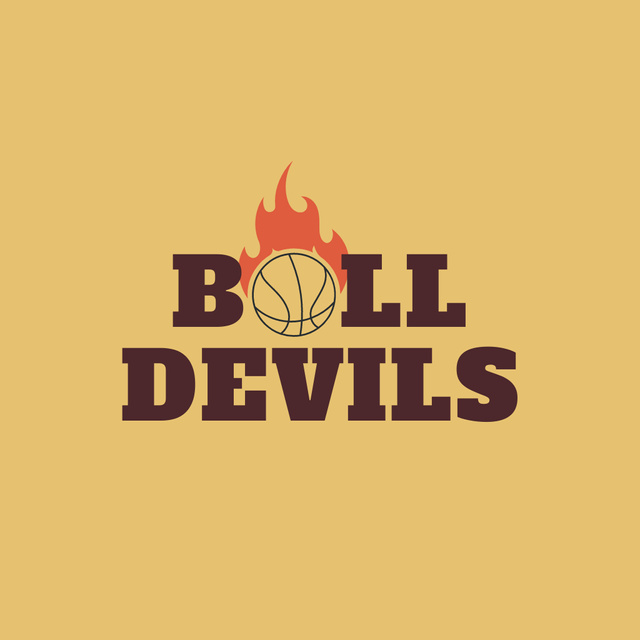Sport Team Emblem with Basketball Ball Logo Design Template
