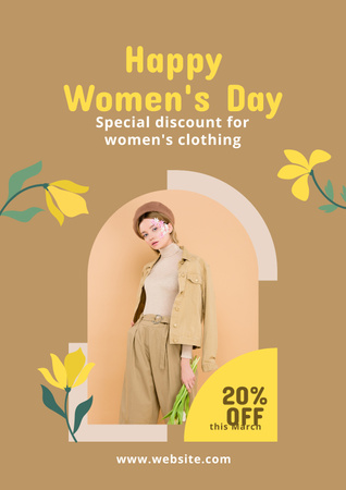 Naistenpäivänä erikoisalennus vaatteista Poster Design Template