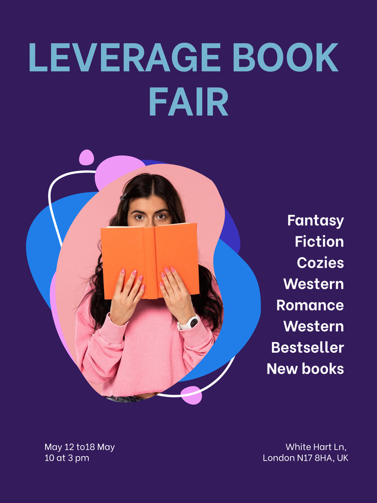Fair Announcement for Book Lovers Poster 36x48in Design Template
