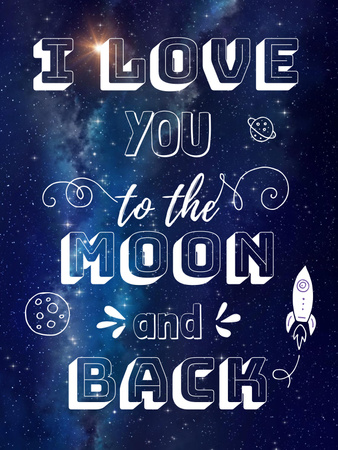 Modèle de visuel Citation d'amour sur le ciel nocturne - Poster US