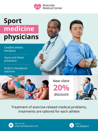 Sport Medicine Physicians Services Poster US Design Template