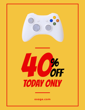 Video game controller for Gadgets Sale Flyer 8.5x11in Design Template