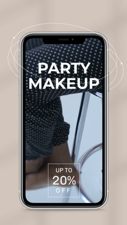 Plantilla de diseño de Servicio de maquillaje para fiestas con descuento Instagram Video Story 