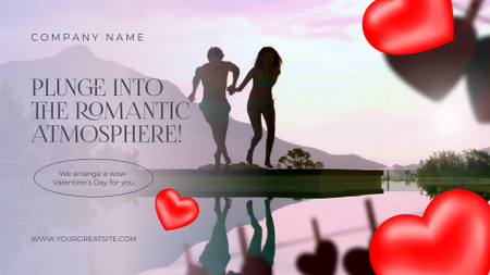 Designvorlage Romantisches Valentinstags-Date mit Pool für Full HD video