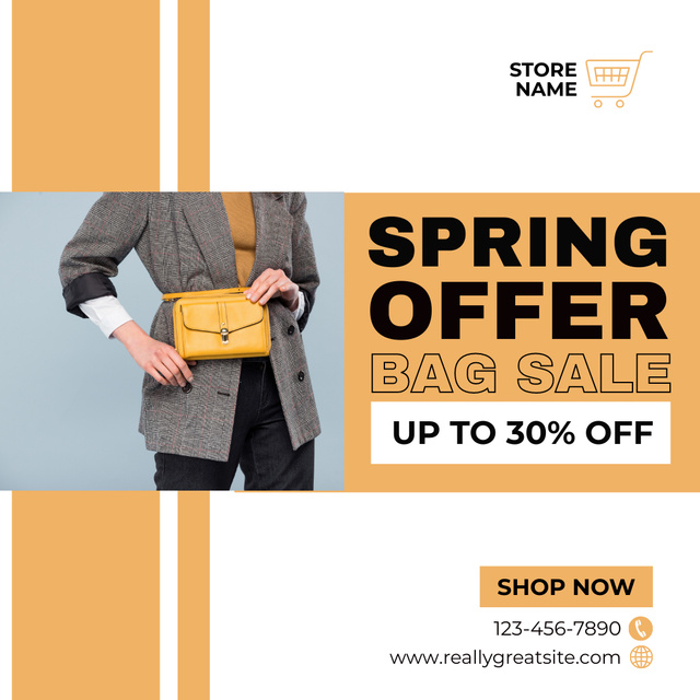 Designvorlage Spring Sale of Elegant Bags für Instagram AD