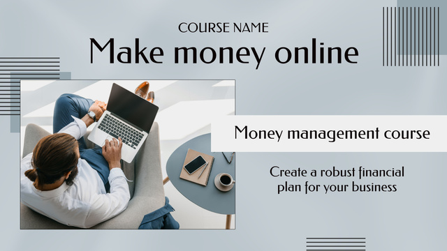 Money Management Course Invitation Title 1680x945px Modelo de Design