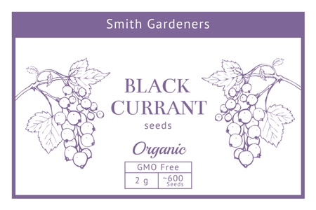 Black Currant Seeds Ad Label Design Template