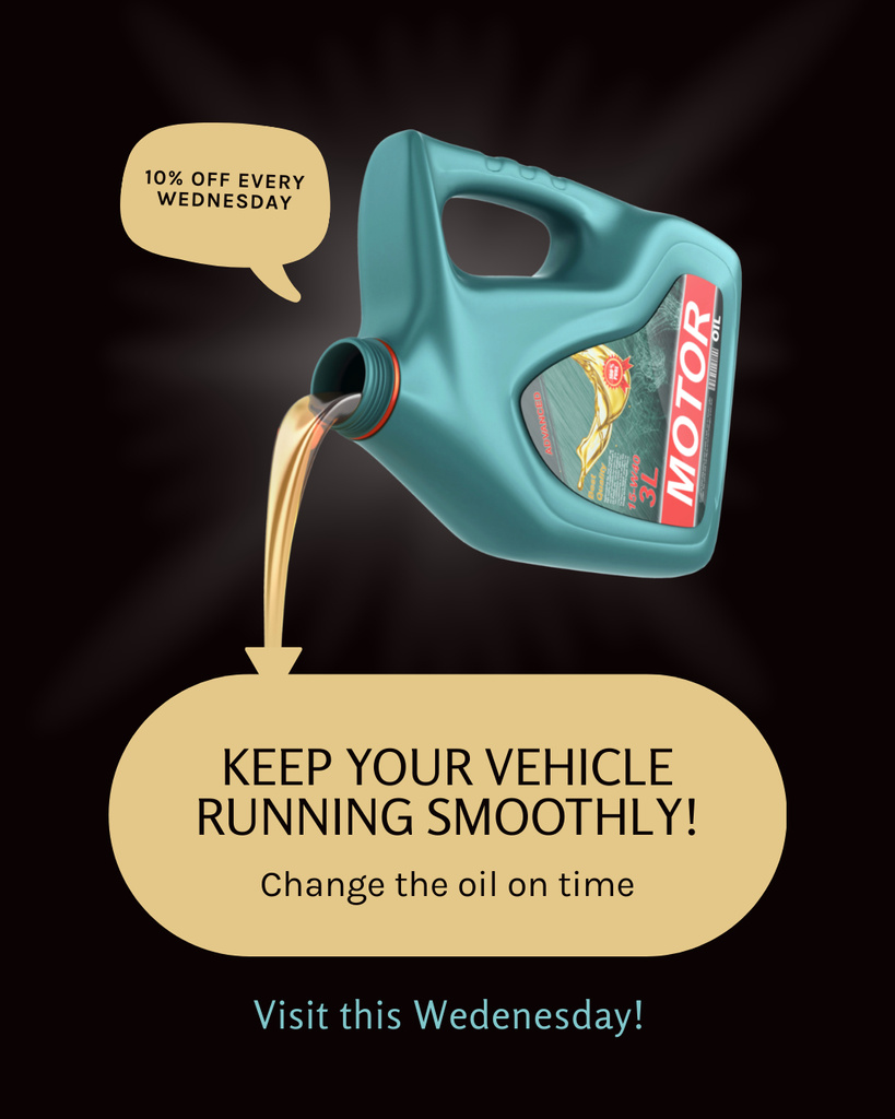 Offer Discounts on Every Car Oil Change Instagram Post Vertical – шаблон для дизайна