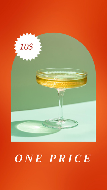 White Wine in Glass Instagram Story Tasarım Şablonu