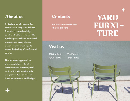 Ontwerpsjabloon van Brochure 8.5x11in van yard furniture aanbieding met stijlvolle stoelen