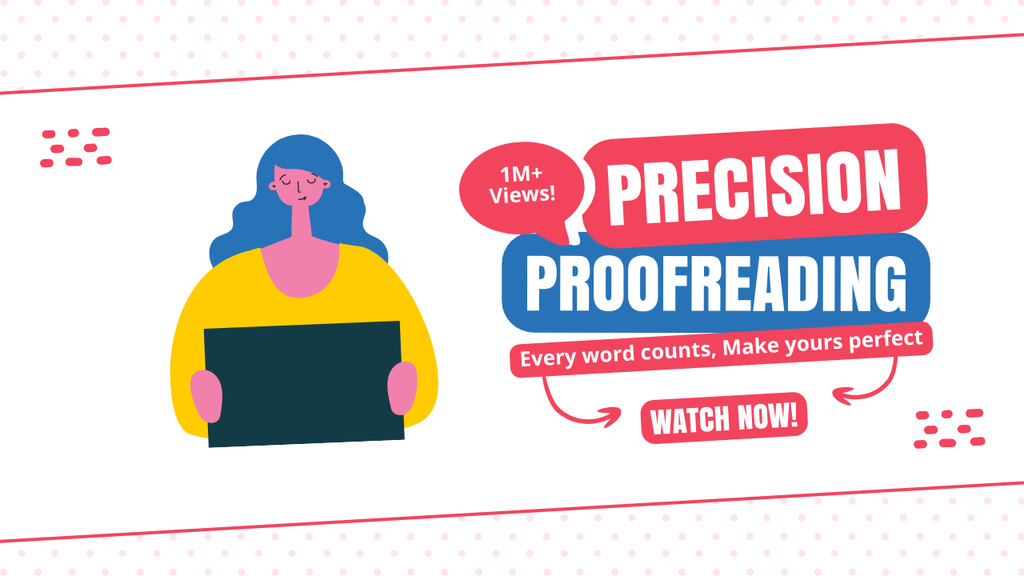 Modèle de visuel Vlogger Episode About Precision Proofreading Service - Youtube Thumbnail