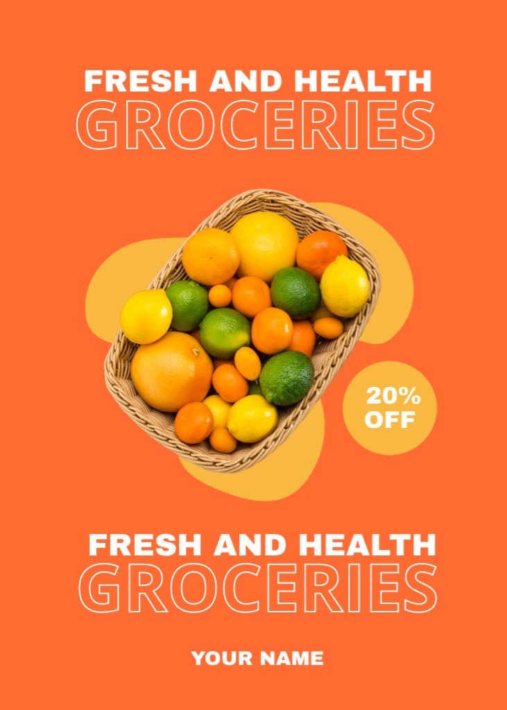Fresh Groceries Store Ad Flayer Design Template
