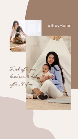 #SpreadLove Mother spending time with Child Instagram Story Design Template