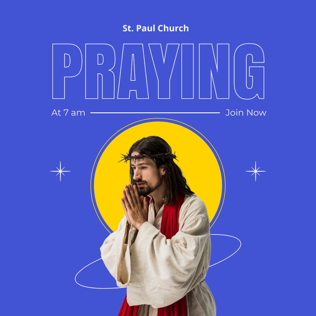 Platilla de diseño Praying in Church Announcement Instagram