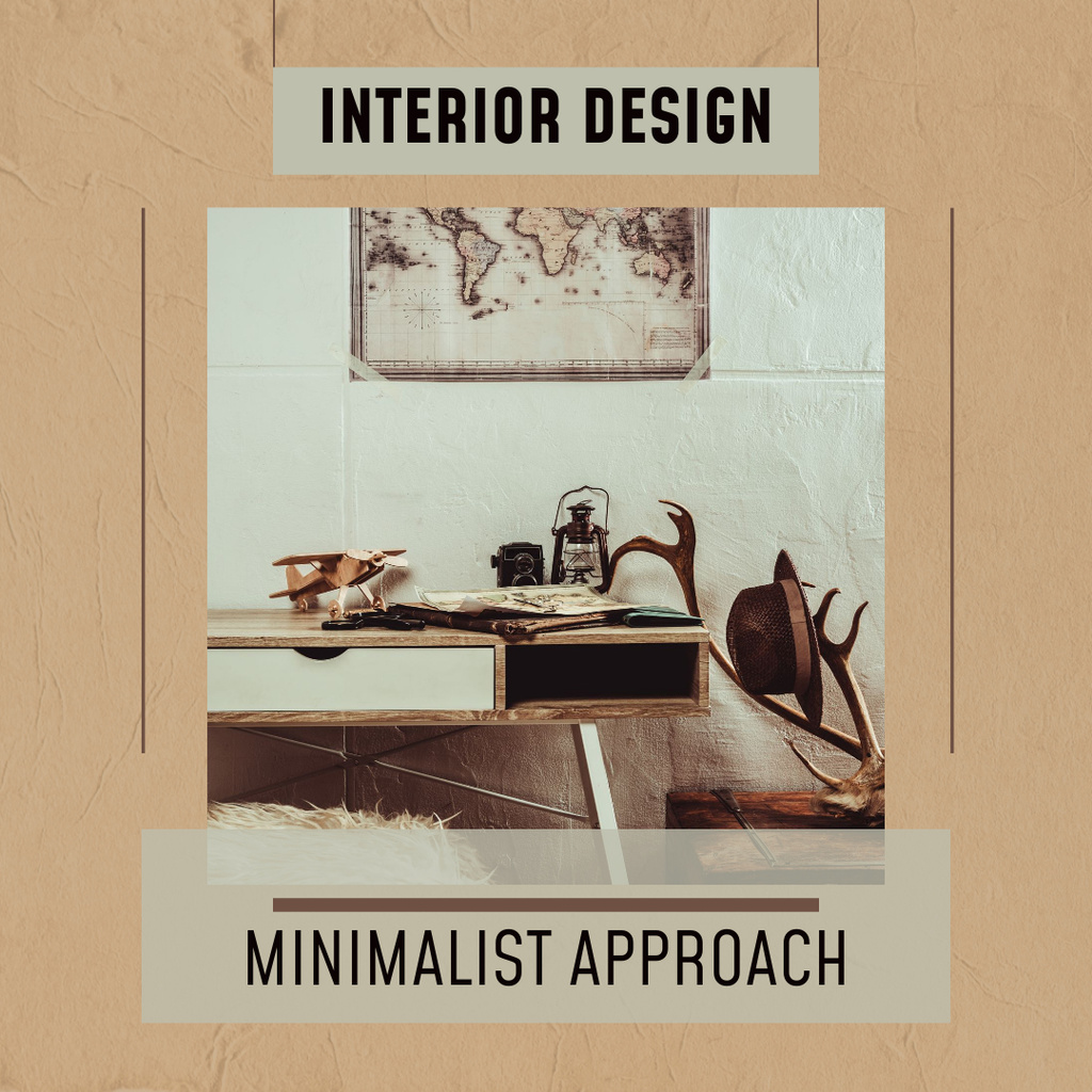 Minimalist Approach to Interior Design Instagram AD Design Template