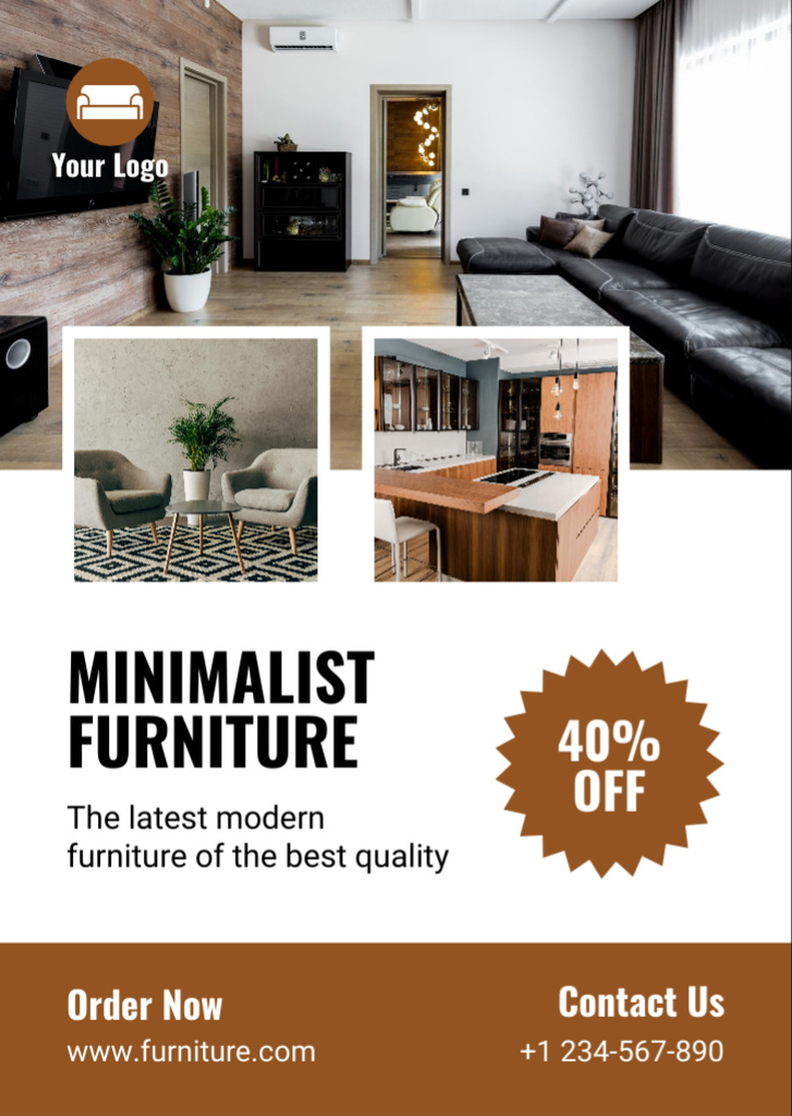 Minimalist Furniture Sale Announcement Flyer A6 – шаблон для дизайну