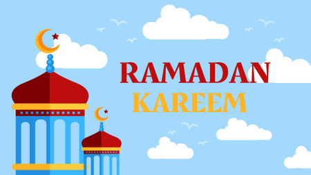 Ramadán Kareem pozdrav s krásným výhledem FB event cover Šablona návrhu