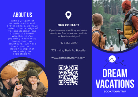Active Tourism and Dream Vacation Offer Brochure Design Template
