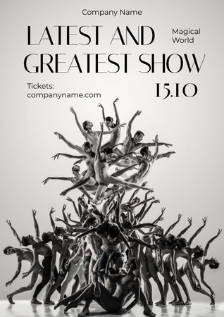Famous Ballet Show Announcement Poster Design Template