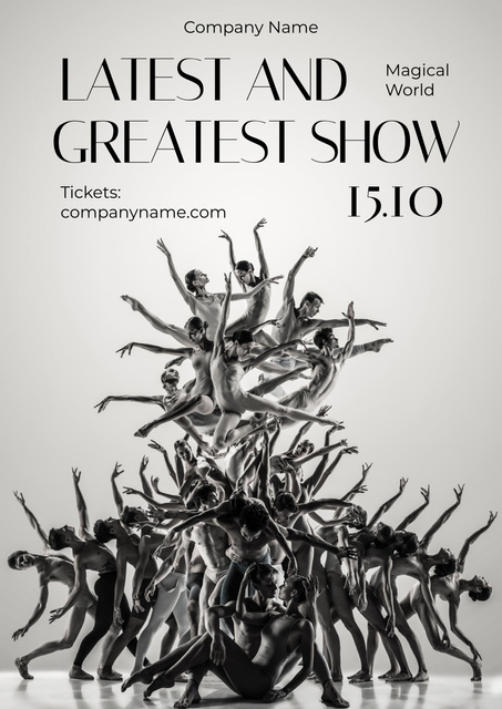 Famous Ballet Show Announcement Poster Πρότυπο σχεδίασης