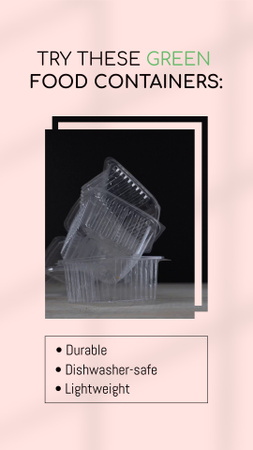 Ontwerpsjabloon van Instagram Video Story van Plasticvrije containers voor voedselpromotie