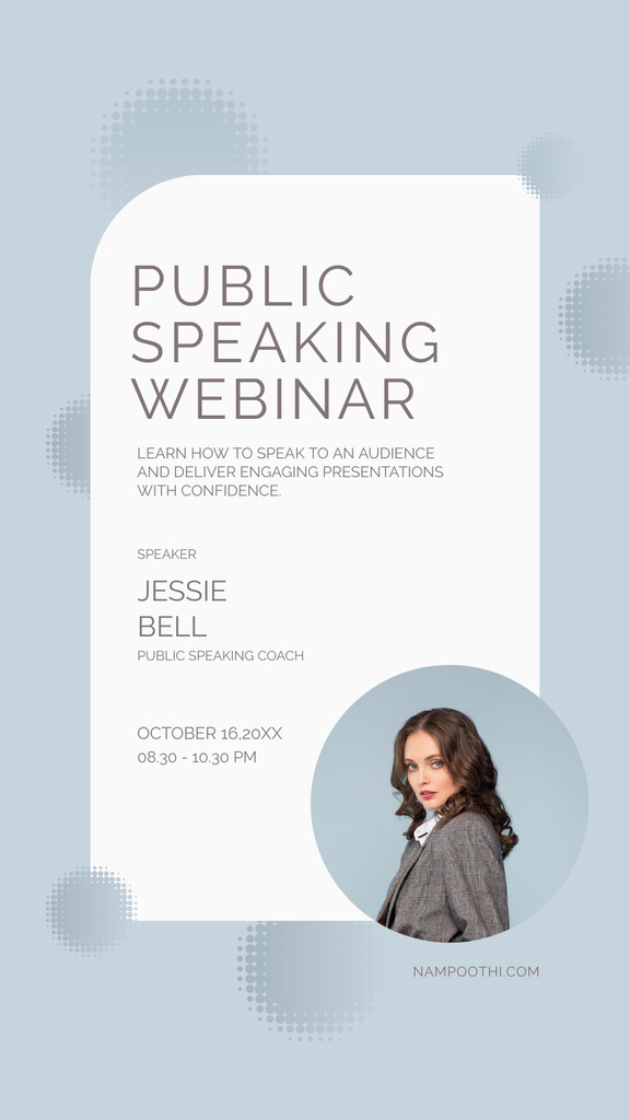 Modèle de visuel Public Speaking Webinar Invitation - Instagram Story