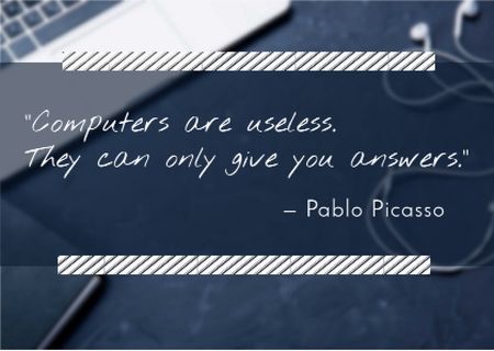 Motivational quote with Laptop Card tervezősablon