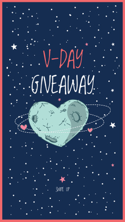 Ontwerpsjabloon van Instagram Story van Valentine's Day Special Offer with Starry Sky