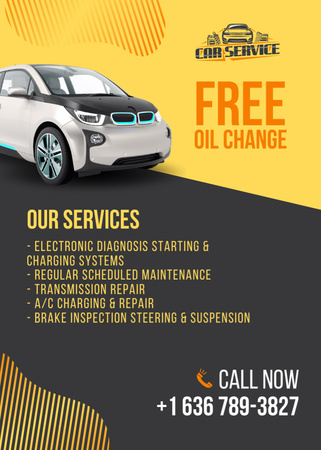 Services of Oil Change Flayer Design Template