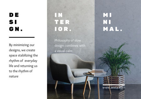 oferta de interior de casa minimalista Brochure Din Large Z-fold Modelo de Design