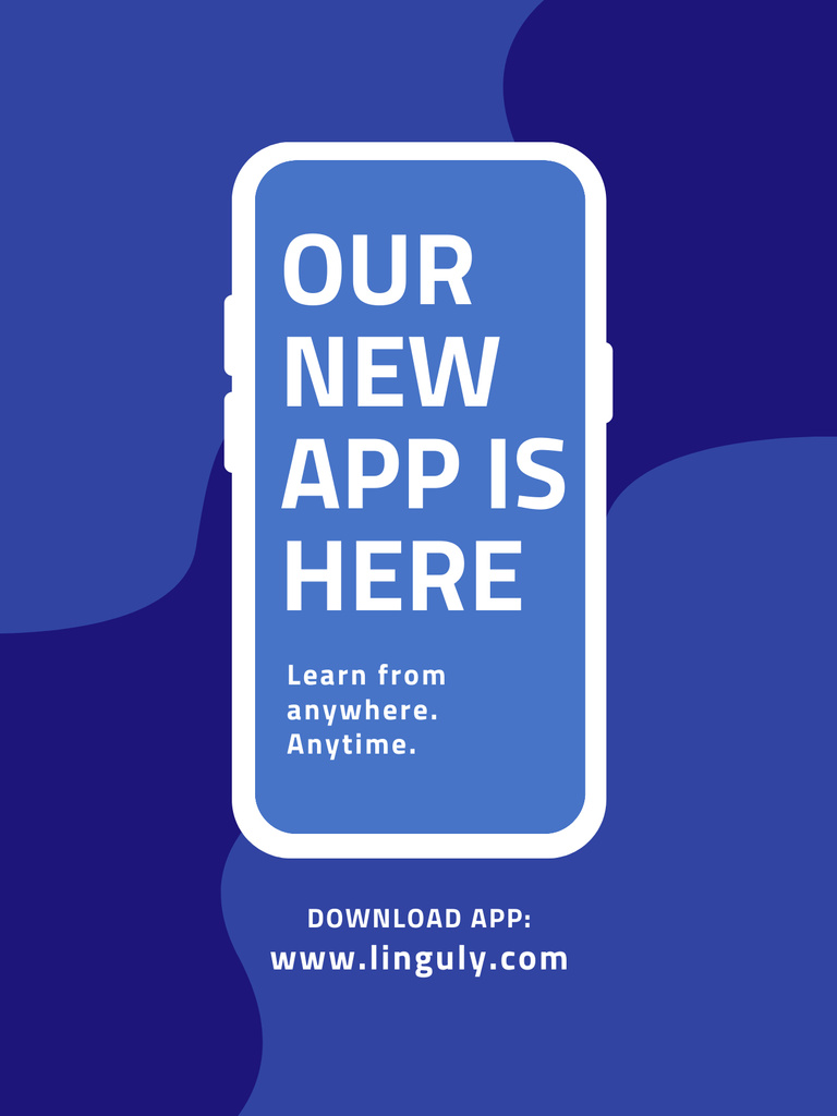 Online Foreign Languages App Poster US Design Template
