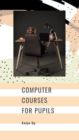 Computer Courses for Pupils Offer Instagram Story Πρότυπο σχεδίασης