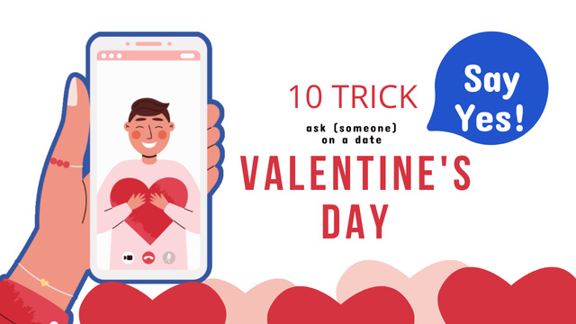 Ten Ways to Get Date on Valentine's Day Youtube Thumbnail Design Template