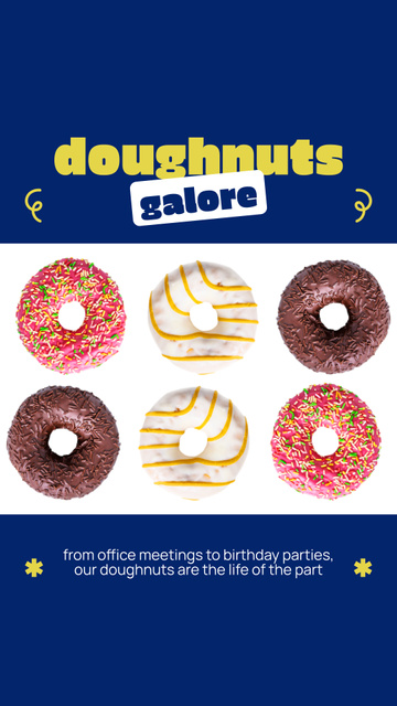 Doughnut Galore Offer for Events Instagram Video Storyデザインテンプレート
