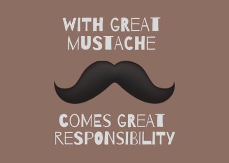 Funny Phrase with Moustache Illustration Card Tasarım Şablonu