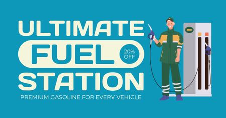 Ultimate Fuel Station Service with Discount Facebook AD Design Template