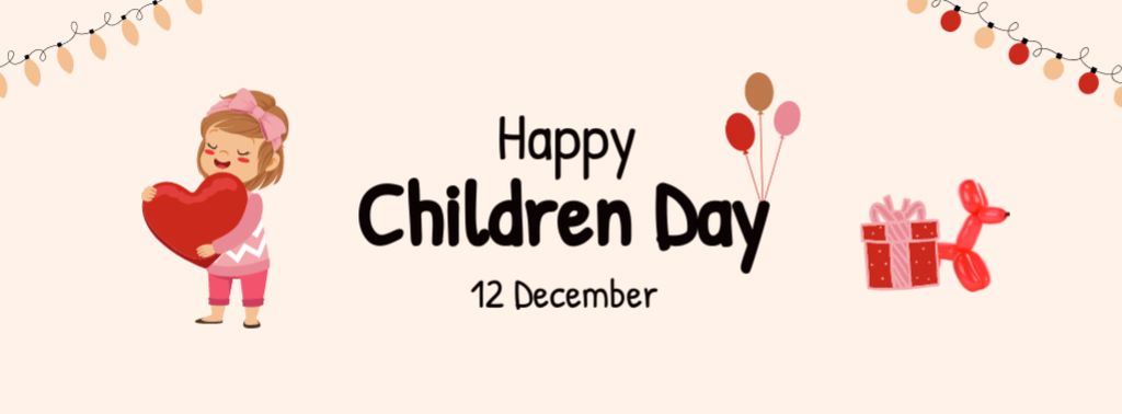 Ontwerpsjabloon van Facebook cover van Children's Day Holiday Greeting