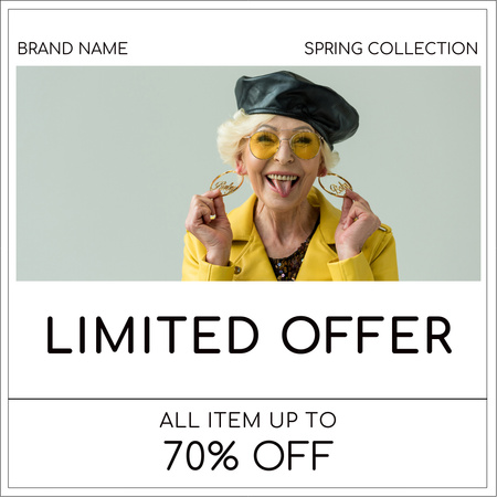 Spring Fashion Collection For Elderly With Discount Instagram Design Template