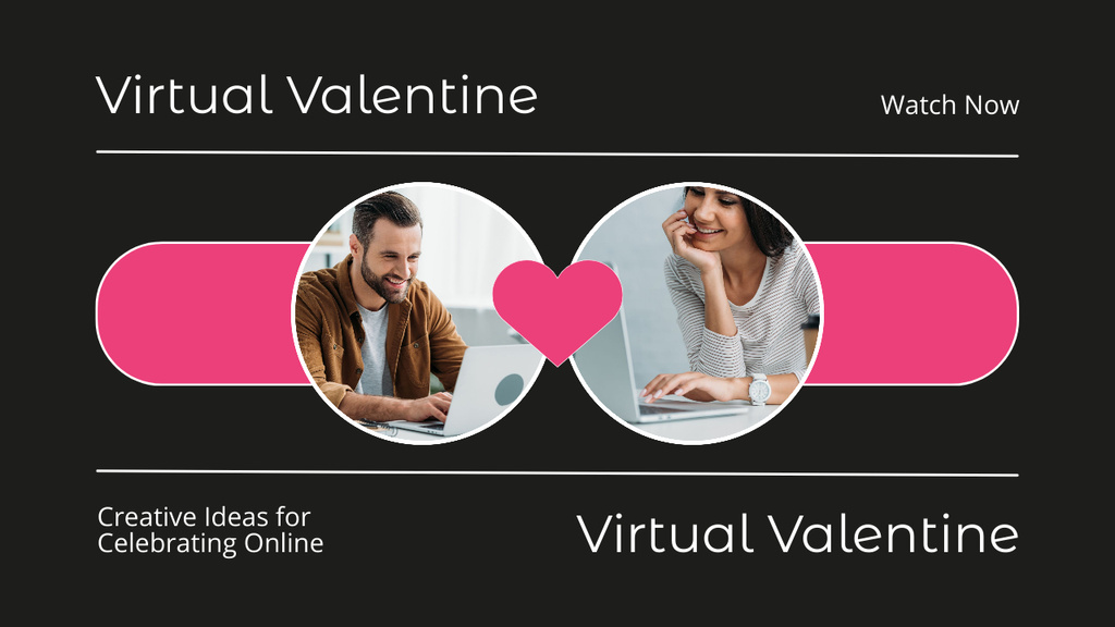 Plantilla de diseño de Virtual Valentine's Day Date Youtube Thumbnail 