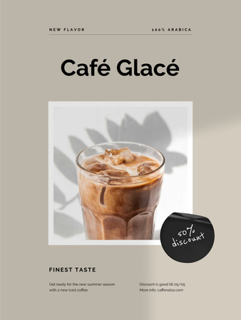 Cup of Iced Coffee Poster US Design Template
