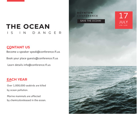 Объявление конференции по проблемам океана Large Rectangle – шаблон для дизайна
